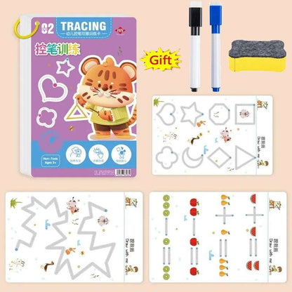 Montessori Drawing Book Tracing Workbook 32 PAGES-B One size