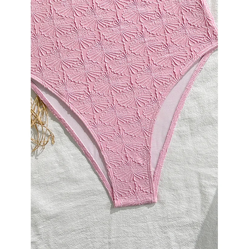 Vintage Pink Floral Print Swimwear Women 2026 Tie Strap V Neck Slim Tummy Control One Piece Swimsuit Beach Holiday Bathing Suits - -