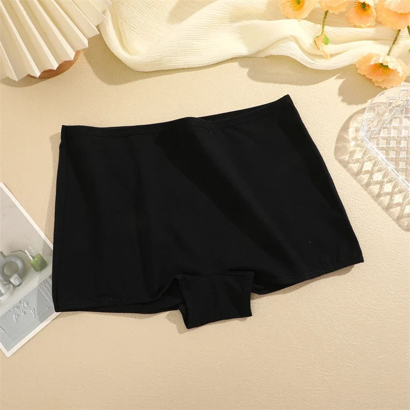 4PCS Women's Panties Cotton Seamless Sports Boxers Underwear Female Solid Color Briefs Cozy Lingerie Intimate Underpants XS-XL - -