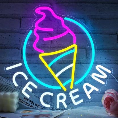 Neon Ice Cream Sign - - neon light