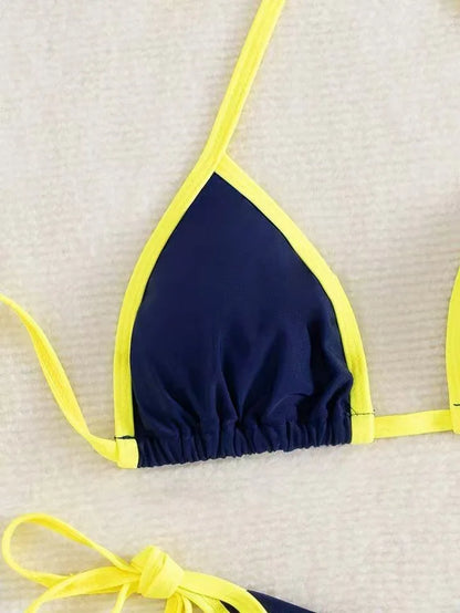 2026 Sexy Contrast Color Separates Micro Bikini Women's Swimsuit Female Swimwear Mini Thong Bikinis Set Two-piece Bathing Suit - -
