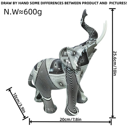 Graffiti Elephant Sculpture black white