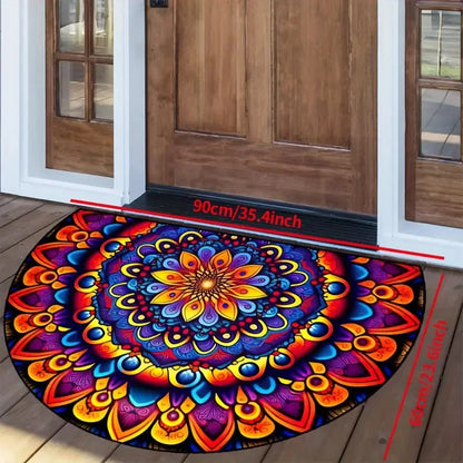 VIKAMA Bohemian Semi-Circular Carpet, Indoor And Outdoor Entrance Mat, Bathroom Door Mat, Soft And Anti-Slip Home Decoration. - LFLR-1 -