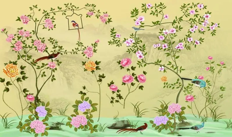 Flower Bird Landscape Wallpaper Kia Day Design