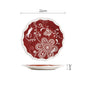 Colorful Ceramic Plates Dishware red white 1pc