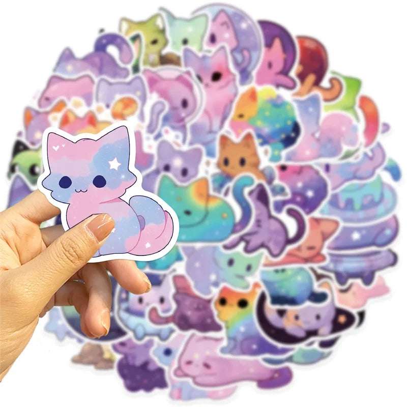 Starry Sky Cat PVC Stickers