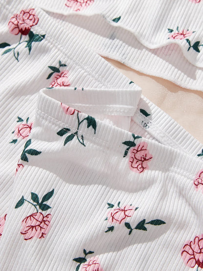 Women Cute Nightgown Underwear Nightdress Suit Female Nighties Cami Top Printed Shorts Soft Pyjamas Loungewear - -