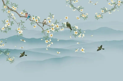 Flower Bird Landscape Wallpaper Kia Day Design