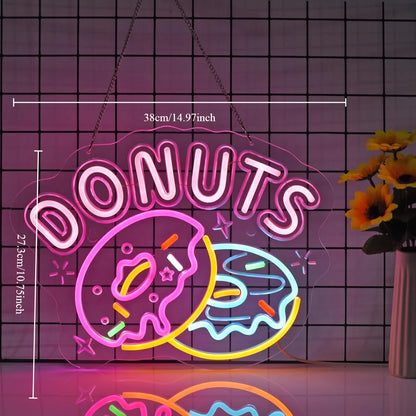 Donuts Neon Sign LED Donuts Neon Light USB Powered - - led sign