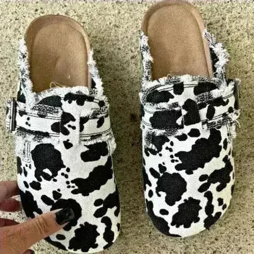 Flat Heel Round Toe Canvas Loafer Women's Vintage Clogs- Femstylo- {{Product type}}