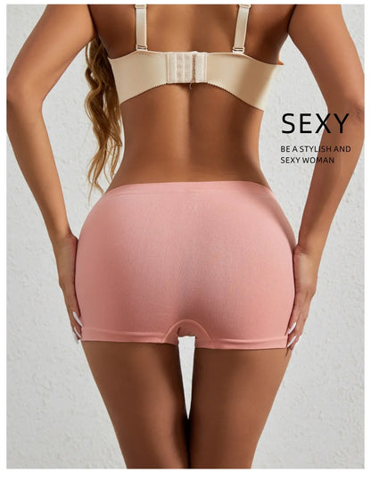 Women's underwear, compression pants, sports shorts, solid color underwear, comfortable and close fitting flat underwear - -