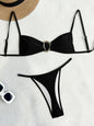 Sexy Coffee Polka Dot Print Bikini Set 2026 Women Pleate Push Up Bra Hollow Out Thong Swimsuit Summer Pool Bathing Suit Swimwear - Black -