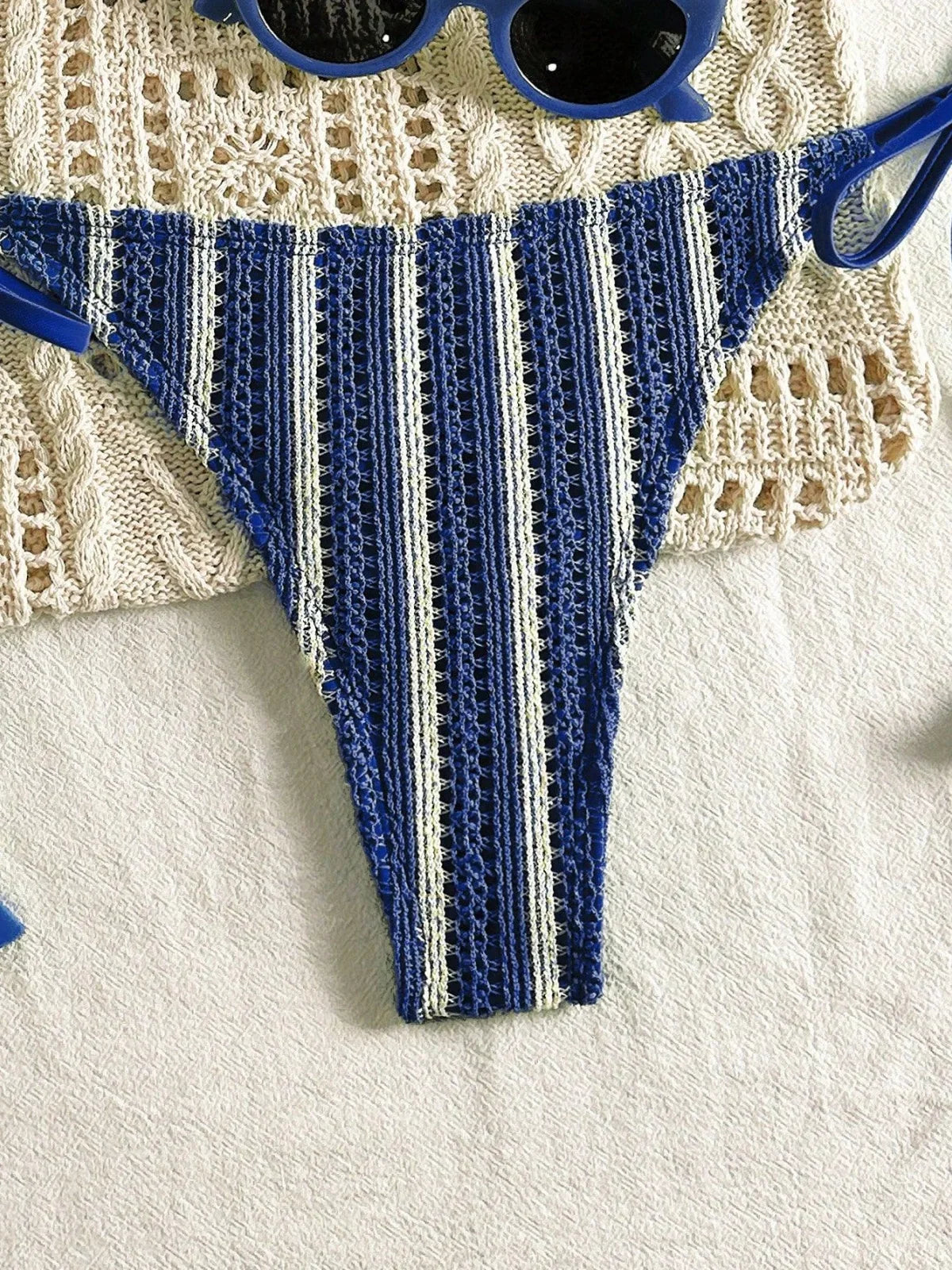 Sexy Orange Striped Bikini Set 2026 Women Halter Push Up Bra Tassel Bandage Thong Swimsuit Summer Holiday Bathing Suit Swimwear - -