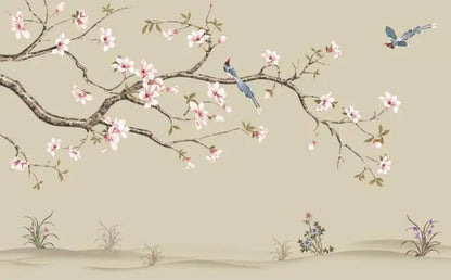 Flower Bird Landscape Wallpaper Kia Day Design