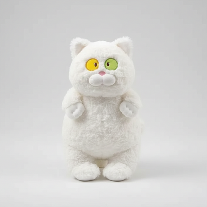 Kawaii Fat Cat Plush Toy – Soft Stuffed Animal Pillow - White - Stuffed Animals