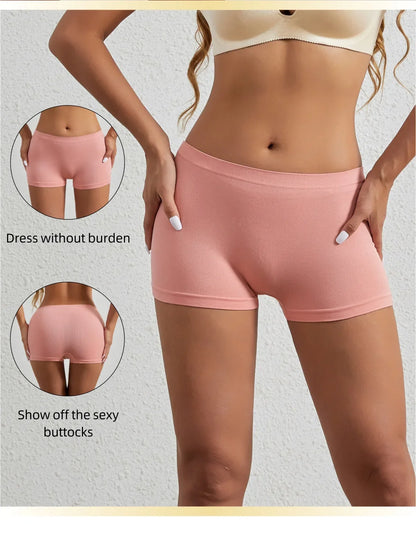 Women's underwear, compression pants, sports shorts, solid color underwear, comfortable and close fitting flat underwear - -