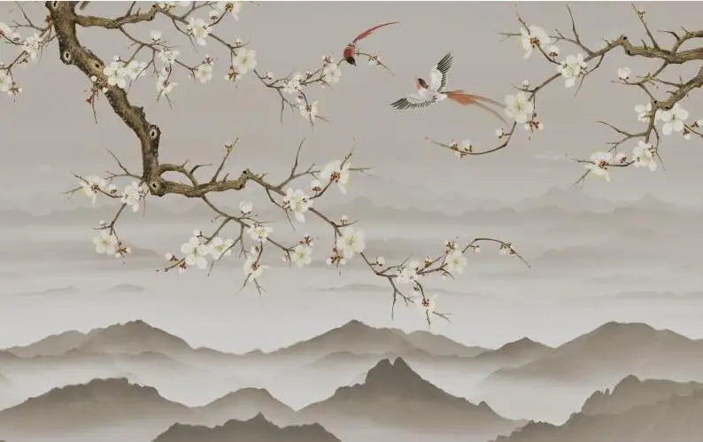 Flower Bird Landscape Wallpaper Kia Day Design