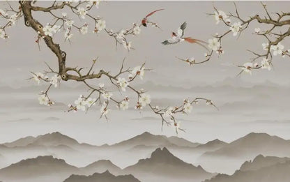 Flower Bird Landscape Wallpaper Kia Day Design