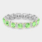 Crystal Rhinestone Stretch Bracelet - AB, Green - Jewelry