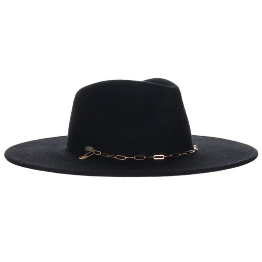 Scala Candace - Wool Felt Wide Brim Fedora Hat - One Size Black - Headwear