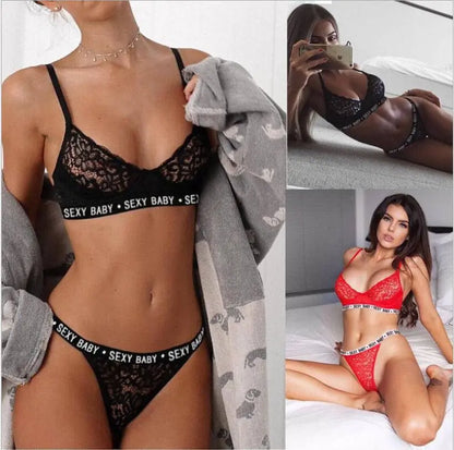 Lace Bondage Lingerie Set - - bra set
