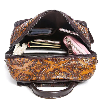 Luxury Retro Genuine Leather Women's Backpack Bag