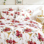 Tache Floral Hummingbirds Burgundy White Vintage Rose Garden Reversible Duvet Cover (SD-7676) - Cal King - Duvet Cover
