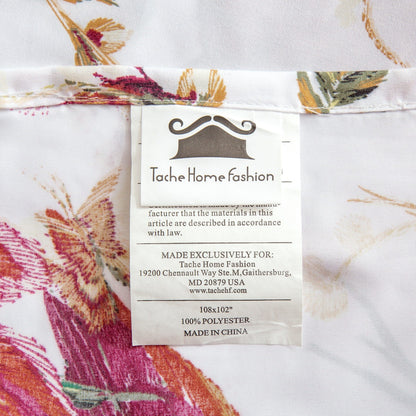 Tache Floral Hummingbirds Burgundy White Vintage Rose Garden Bed Sheet Set (SD-7676) - - Bed Sheet