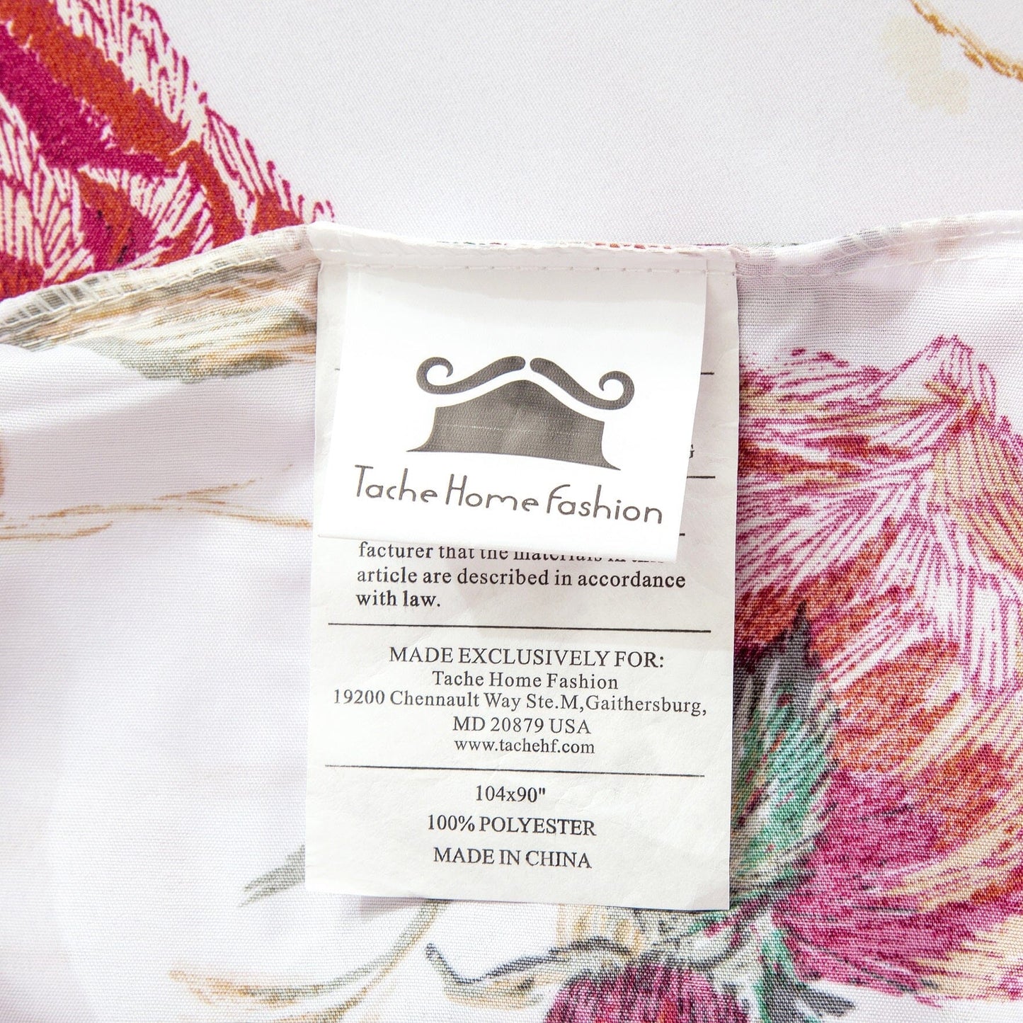 Tache Floral Hummingbirds Burgundy White Vintage Rose Garden Reversible Duvet Cover (SD-7676) - - Duvet Cover