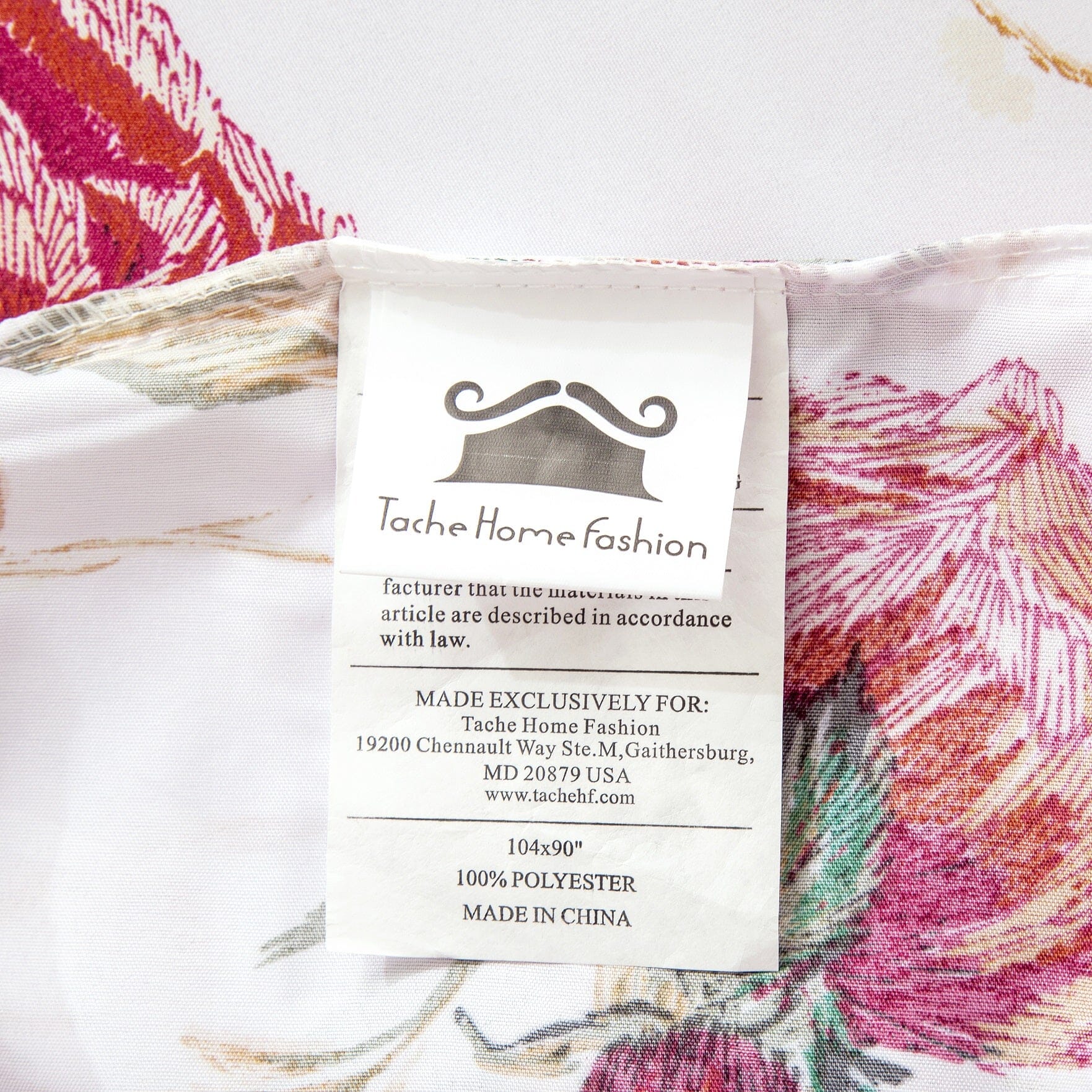 Tache Floral Hummingbirds Burgundy White Vintage Rose Garden Reversible Duvet Cover (SD-7676) - - Duvet Cover