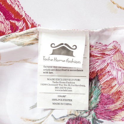 Tache Floral Hummingbirds Burgundy White Vintage Rose Garden Reversible Duvet Cover (SD-7676) - - Duvet Cover