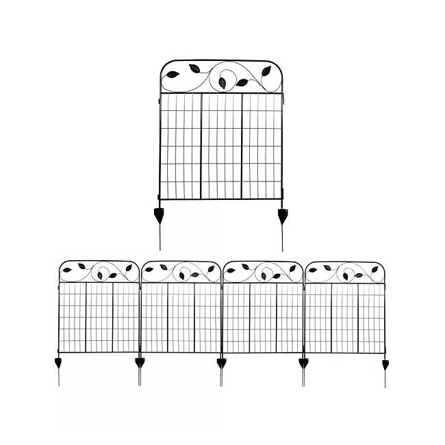 4 Pack Steel Foldable Garden Fence Floral Staked Trellis Panel Animal Barrier - - Outdoor > Gardening > Trellises