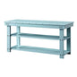Sea Foam Aqua Blue Wood 2-Shelf Storage Bench - - Accents > Shoe Racks