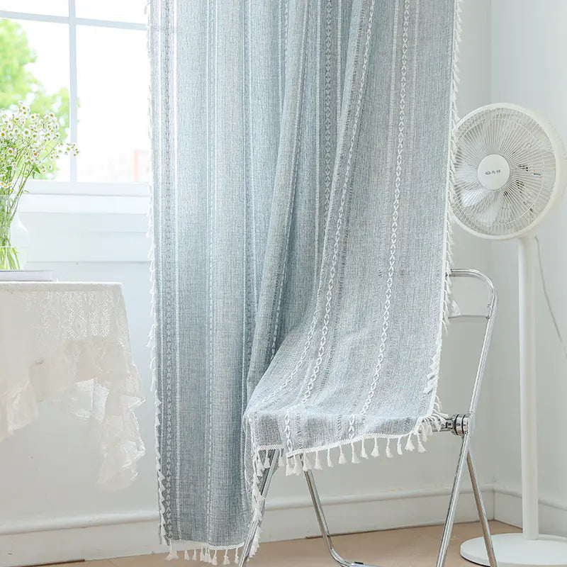 Faux Cotton Linen Semi-Blackout Curtains Kia Day Design