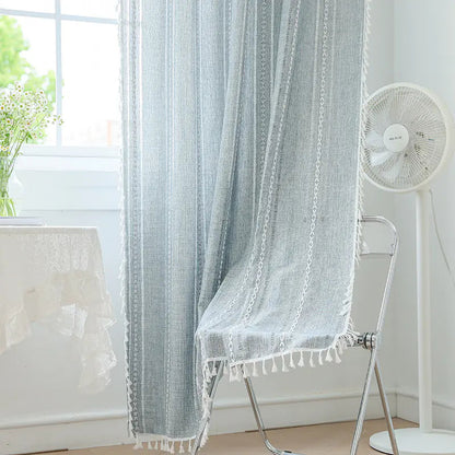 Faux Cotton Linen Semi-Blackout Curtains Kia Day Design
