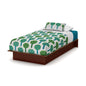 Twin size Platform Bed Frame in Royal Cherry Wood Finish - - Bedroom > Bed Frames > Platform Beds