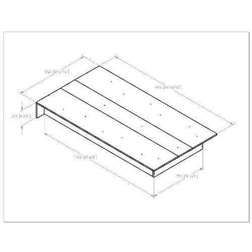 Twin size Platform Bed Frame in Royal Cherry Wood Finish - - Bedroom > Bed Frames > Platform Beds