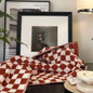 Retro Checkerboard Plaid Long-Staple Cotton Towel Red White