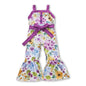 Sleeveless Floral Bell Bottom Baby Girls Jumpsuit - - Romper