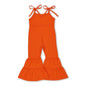 Sleeveless Orange Bell Bottom Baby Girls Jumpsuit - - Romper