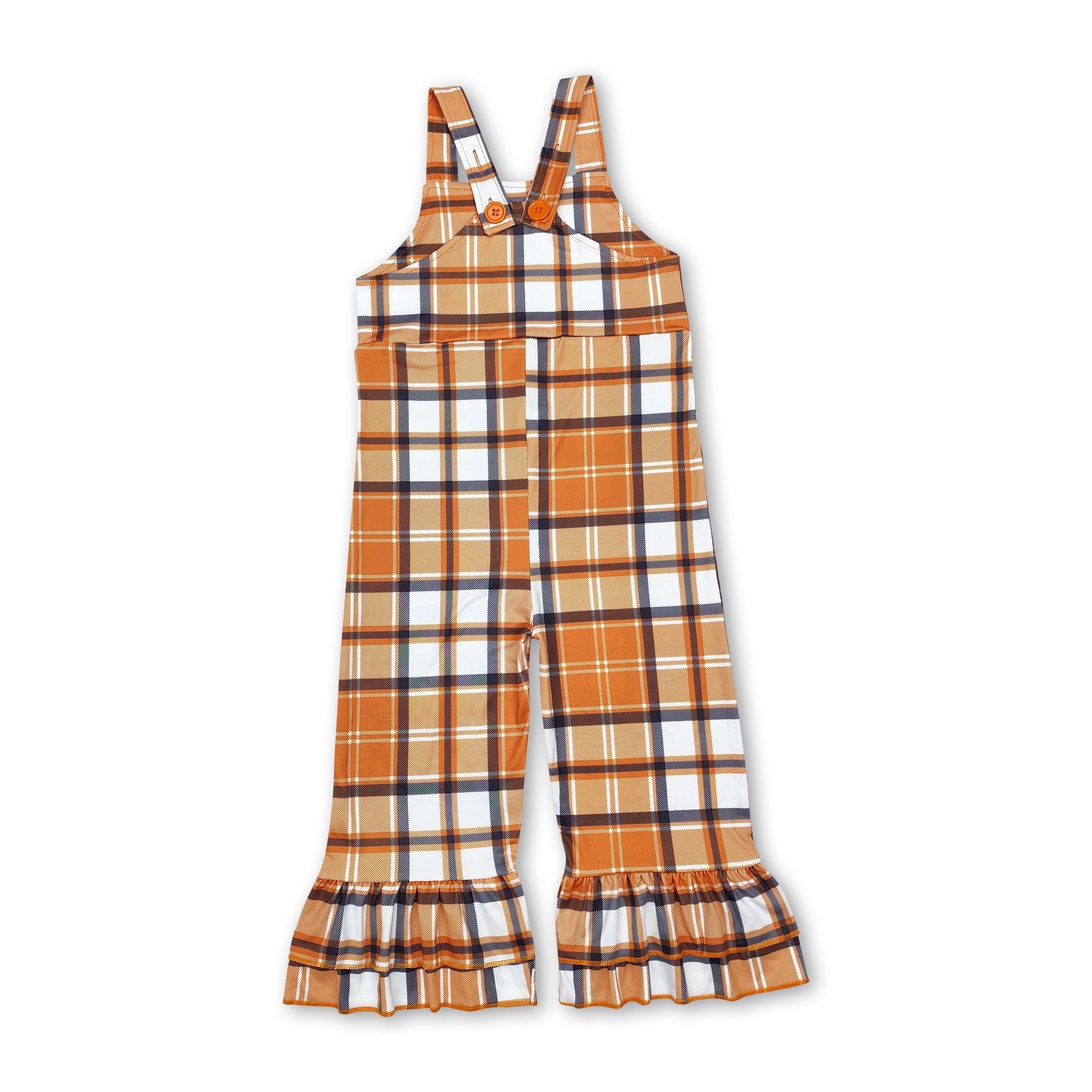 Plaid suspender kids girls fall bell bottom overalls- Mini Rodeo- {{Product type}}