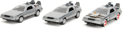 Back to the Future Hollywood Rides 1:32 scale DeLorean Time Machine 3-Pack- Back to the Future™- {{Product type}}