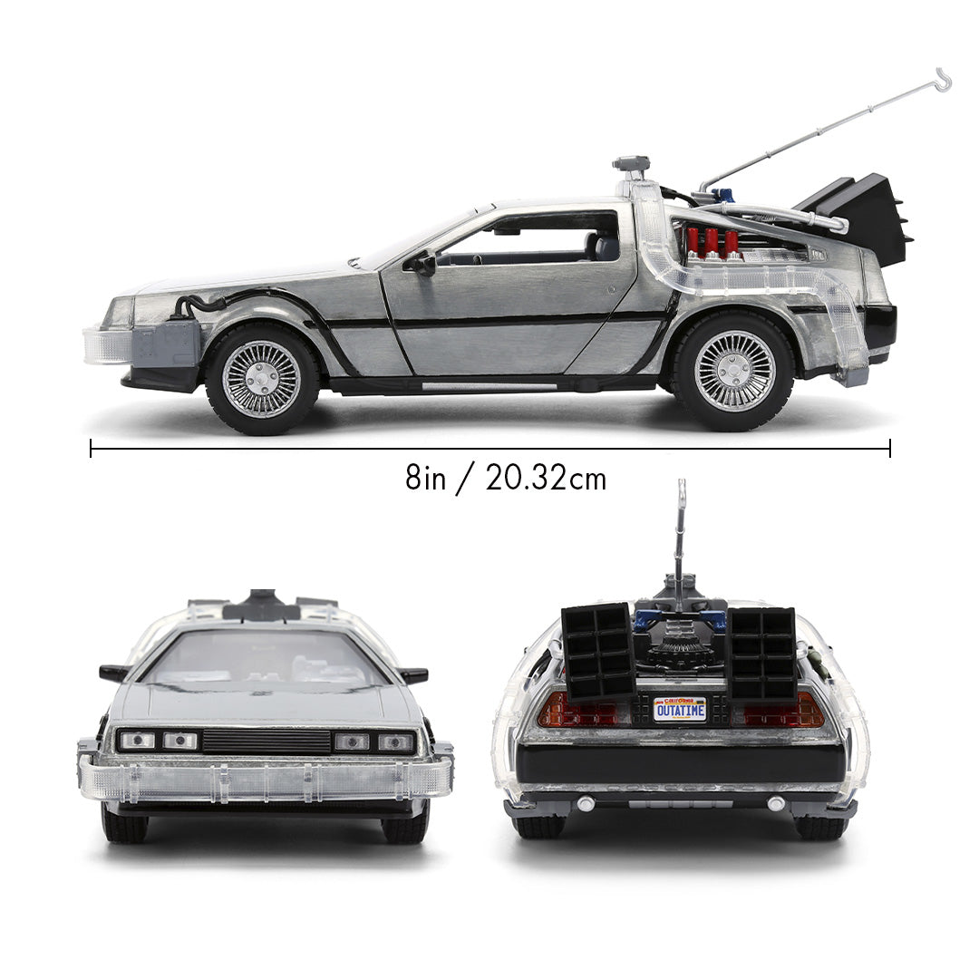 Back to the Future die-cast 1:24 scale 40th Anniversary "Hollywood Rides" light-up DeLorean Time Machine- Back to the Future™- {{Product type}}