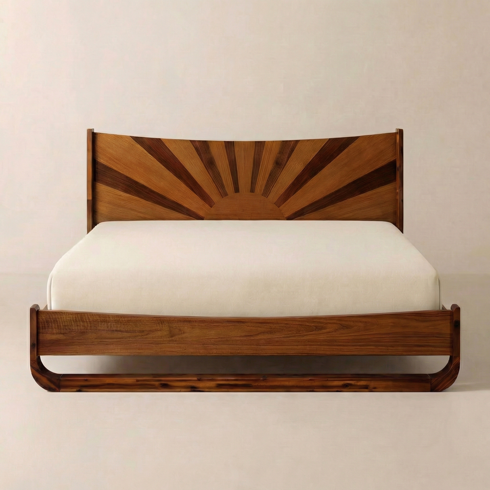 Sunset Solid Wood Bed Frame With Headboard - - Bed Frame