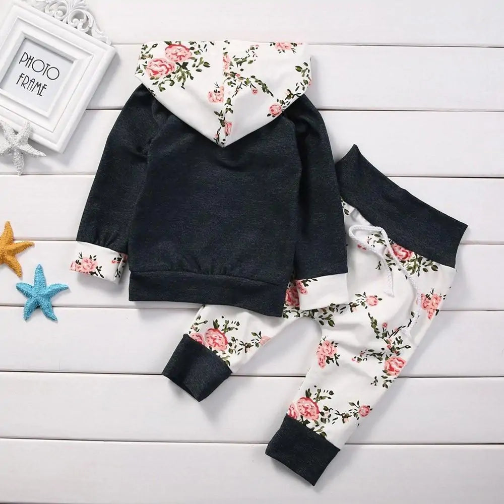 2 Pieces Floral Tracksuit Set