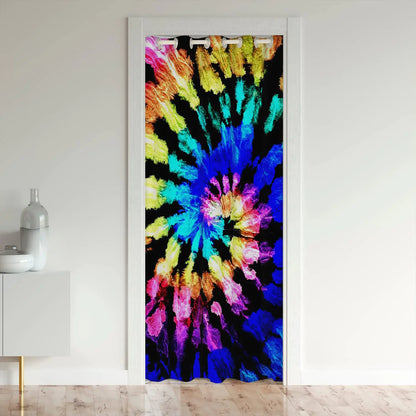 Tie Dye Door Curtain Boho Blackout Curtain - - curtain