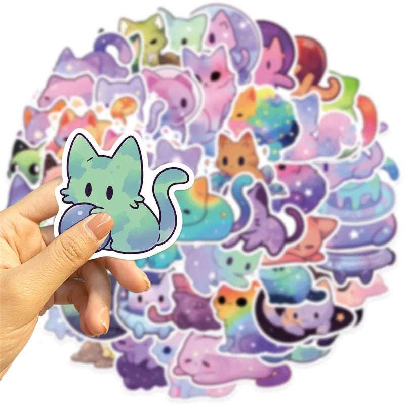 Starry Sky Cat PVC Stickers