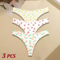 3Pcs Ultra-thin Seamless G-string Women Thongs Sexy Sweet Fruit Low-waist Panties Ladies Soft Cute Thongs Female S-XL T-Back - Set 2 -