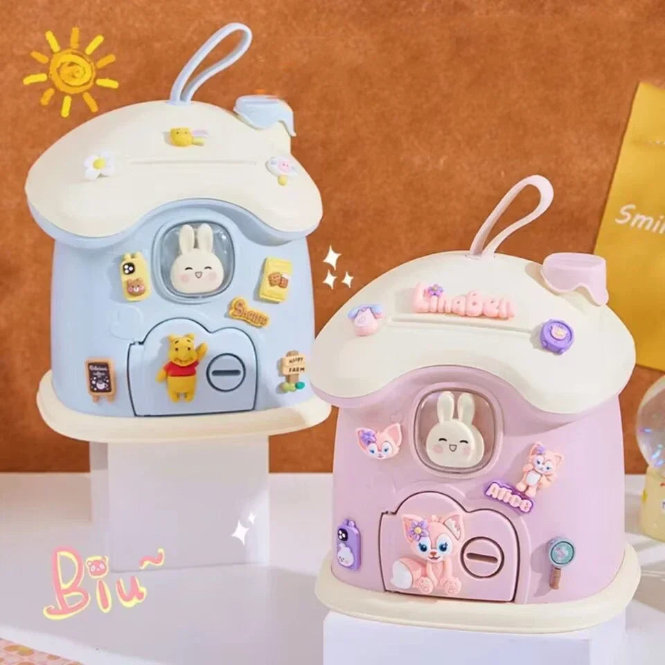 Cute Bunny House Coin Bank - -