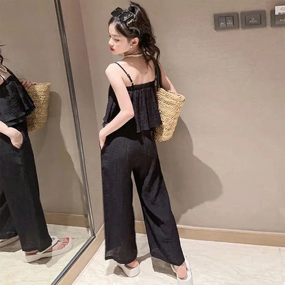 Girls Sleeveless Top and Wide Leg Pant Set